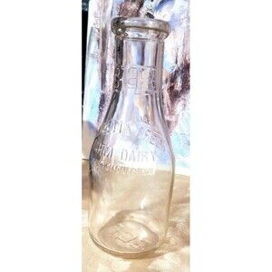 VTG Bennetts Creek Farm Dairy Embossed Quart Milk Bottle Portsmouth Virginia VA